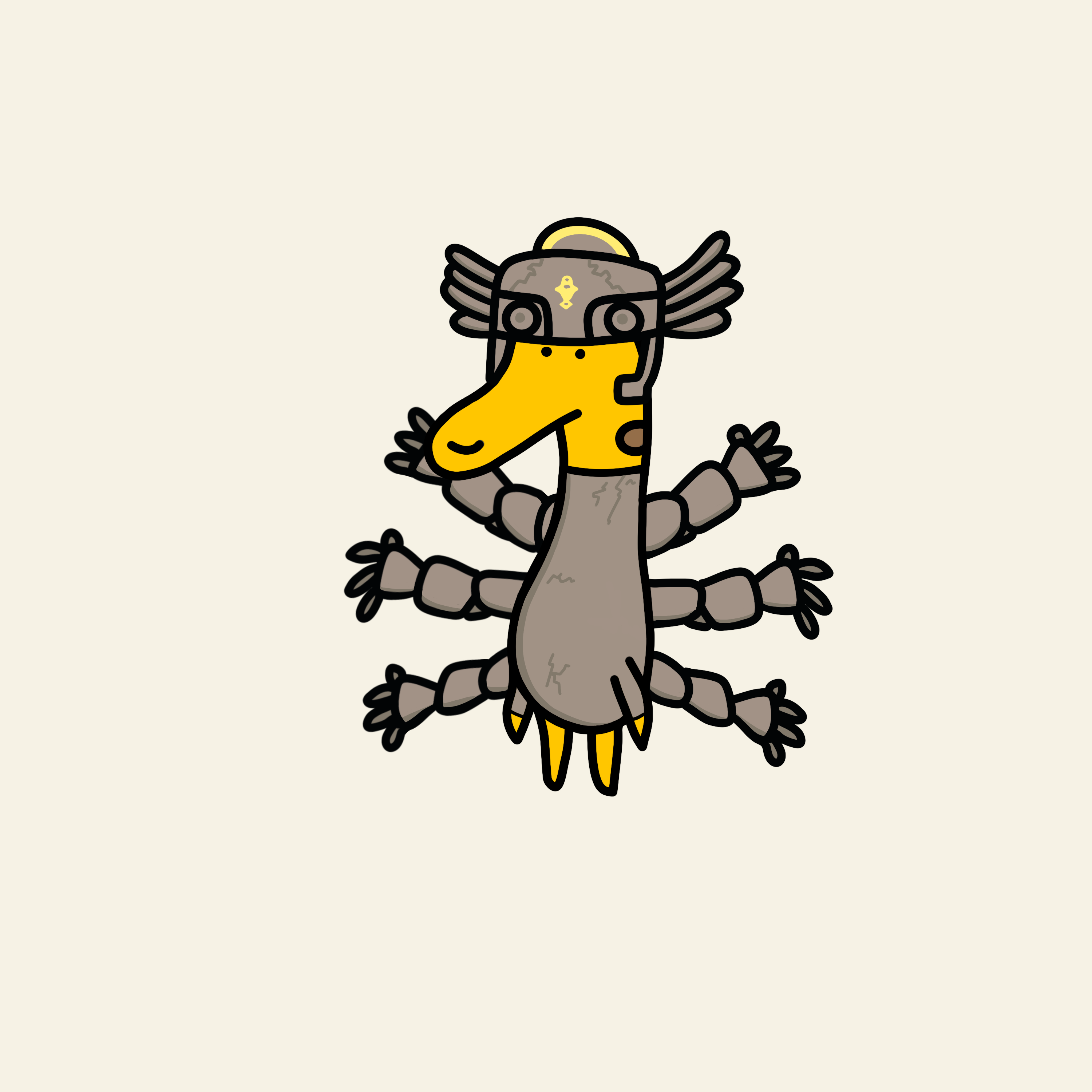 6D Mesoamerican Demon — giraffe #63